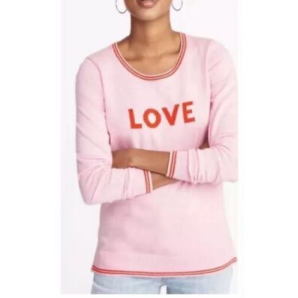 Old Navy NWT Pink And Red LOVE Crew Neck Knit Pullover Sweater sz XXL